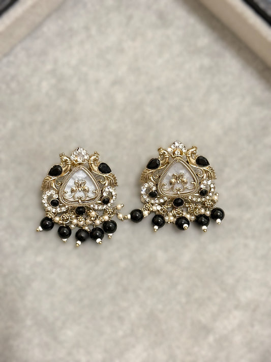 Small Stud Earrings - Black