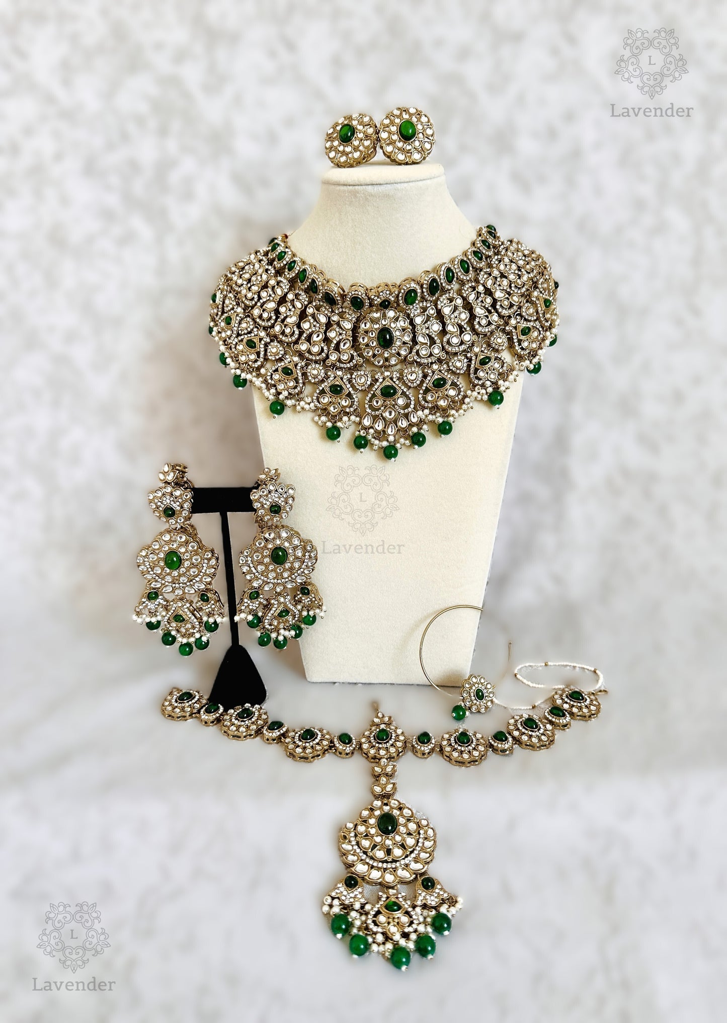Kundan Bridal Set - Green