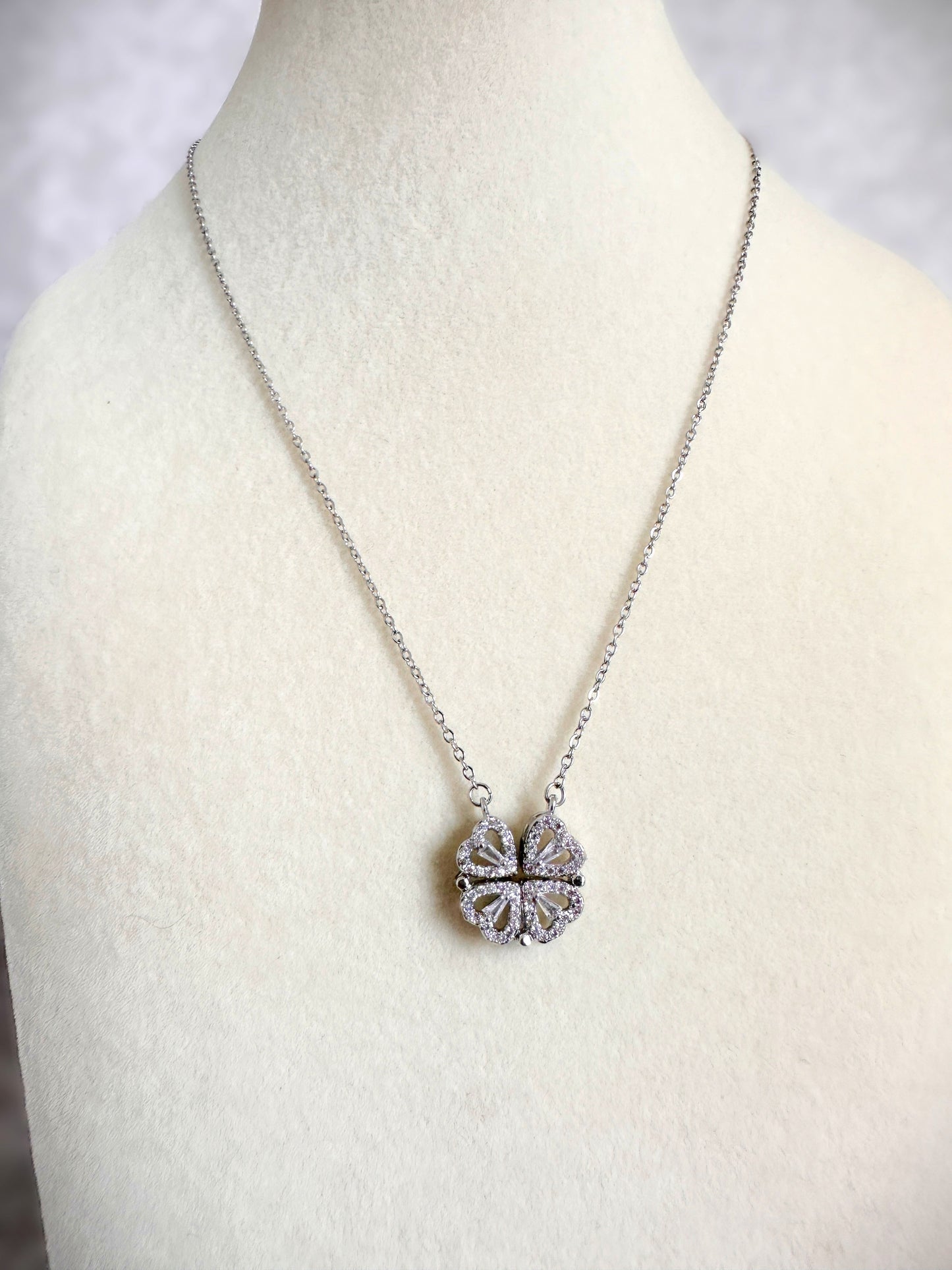 Silver Stainless Steel Magnetic Heart Necklace