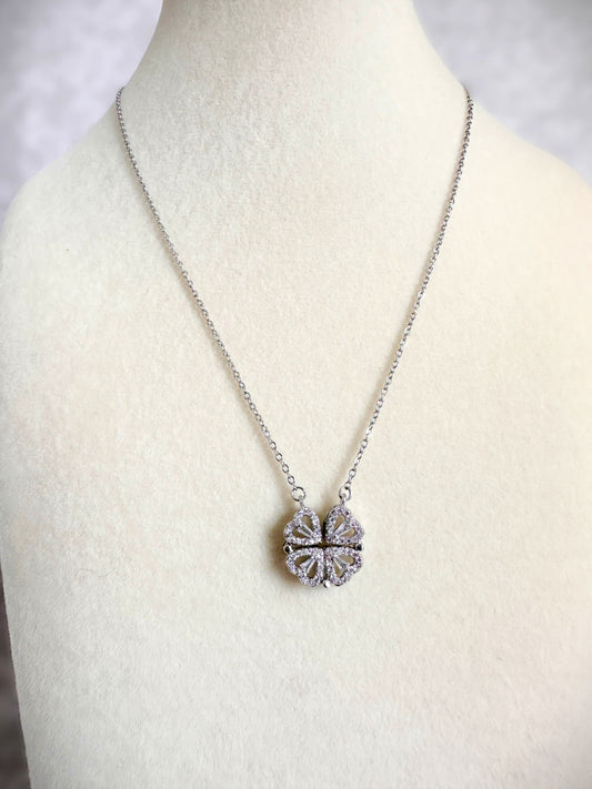 Silver Stainless Steel  Magnetic Heart Necklace