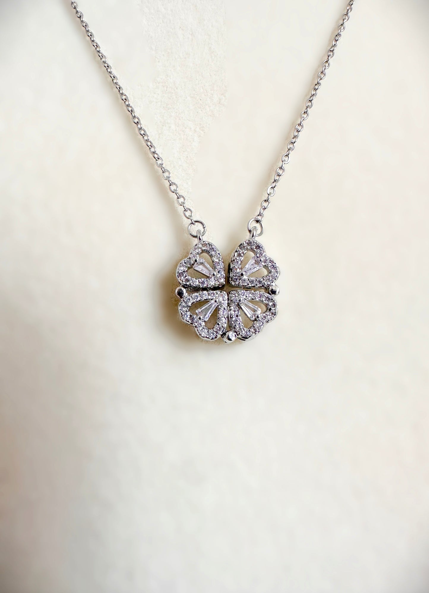 Silver Stainless Steel Magnetic Heart Necklace