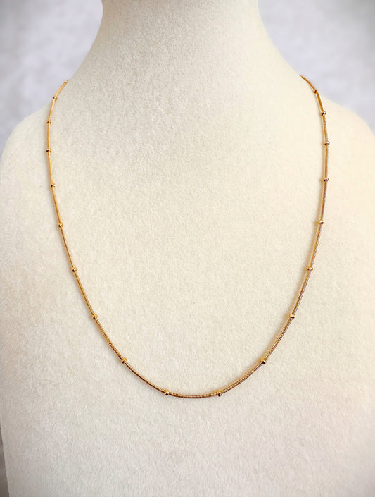 Gold Stainless Steel  Simple Layering Necklace