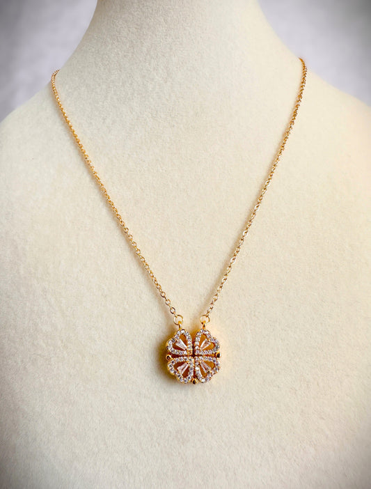 Gold Stainless Steel Magnetic Heart Necklace