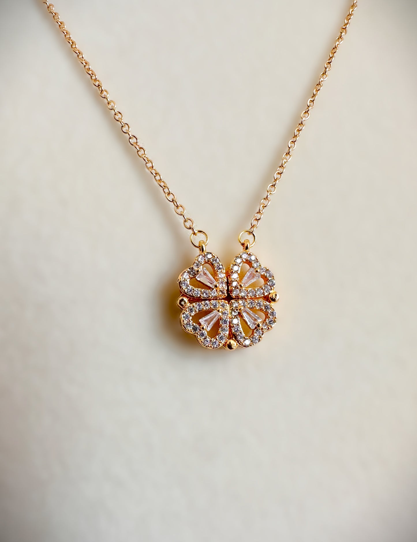 Gold Stainless Steel Magnetic Heart Necklace