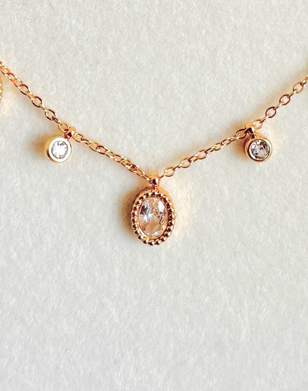 Gold Stainless Steel Teardrop Necklace