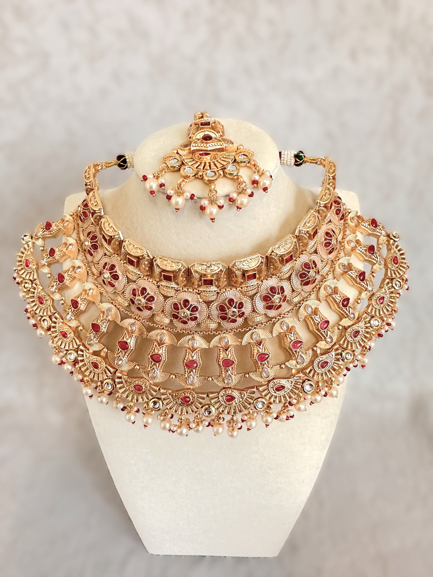 Antique Gold Matte Finish Bridal Set