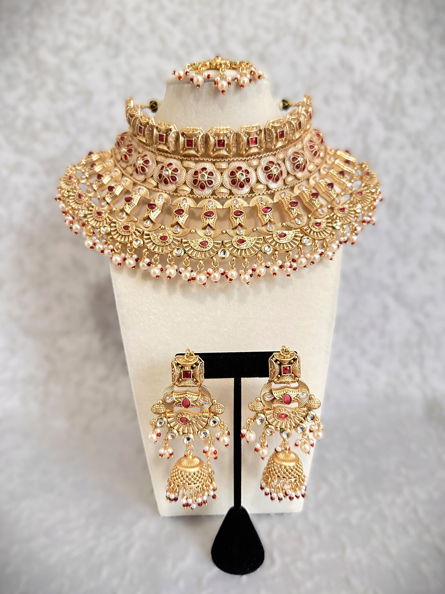 Antique Gold Matte Finish Bridal Set