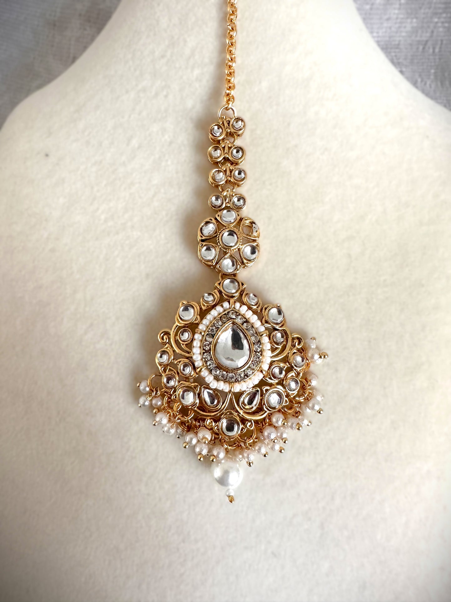Moisaanite Kundan Choker Set- Gold