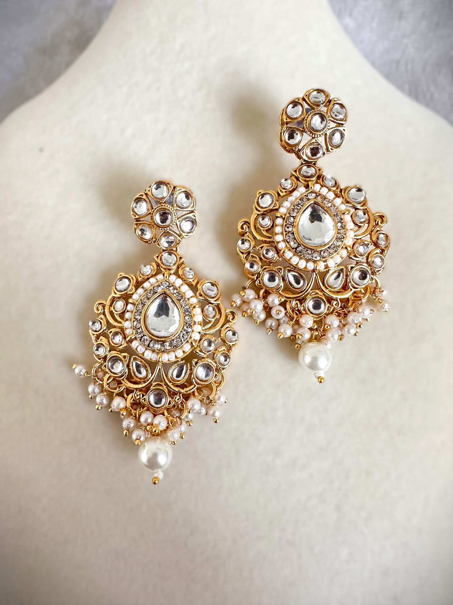 Moisaanite Kundan Choker Set- Gold