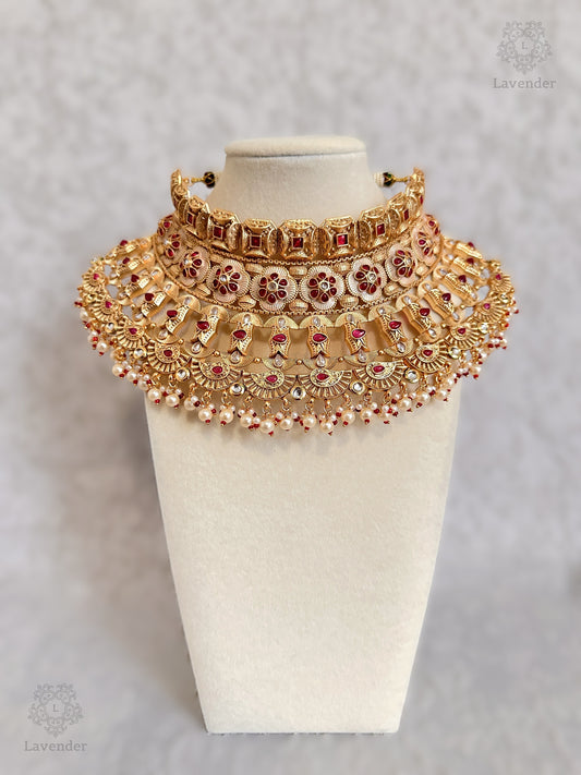 Antique Gold Matte Finish Bridal Set