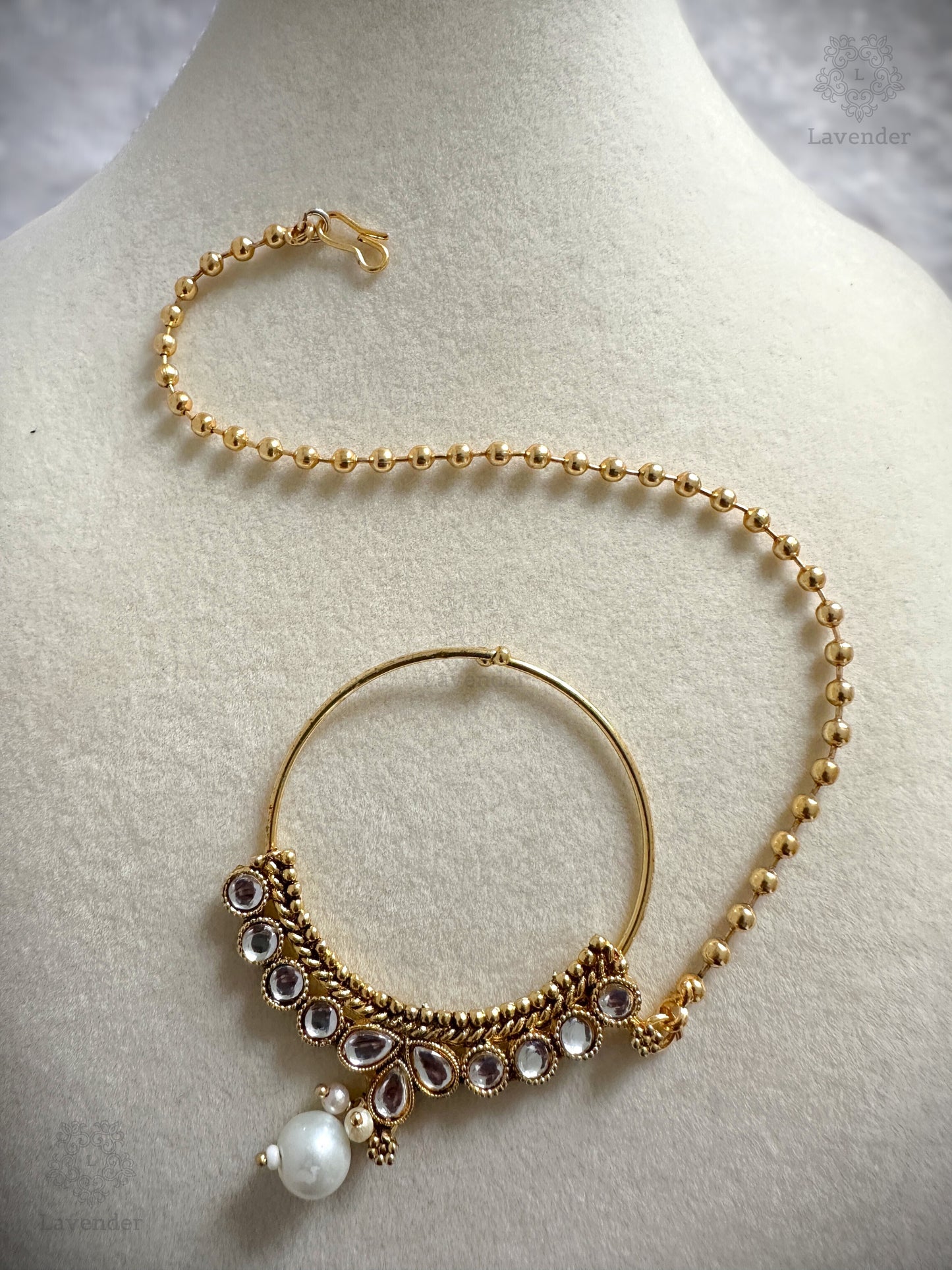 Kundan Bridal Complete Set - White & Gold