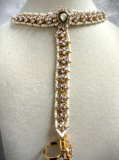 Kundan Bridal Complete Set - Red & Green